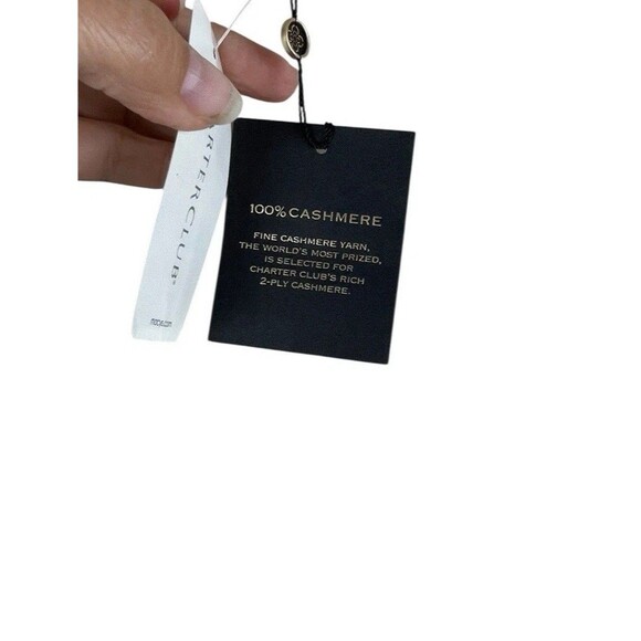 Charter Club Luxury Women's Basic Crew Neck Cashmere Sweater Cream XL Ivory NWT - Picture 6 of 10